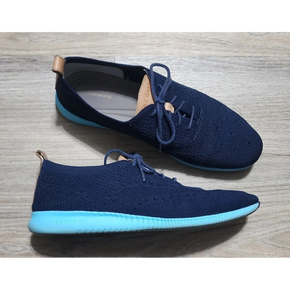 Cole Haan Women's 2.ZERØGRAND Navy Stitchlite Oxford Shoes Size 11B‎ W10863